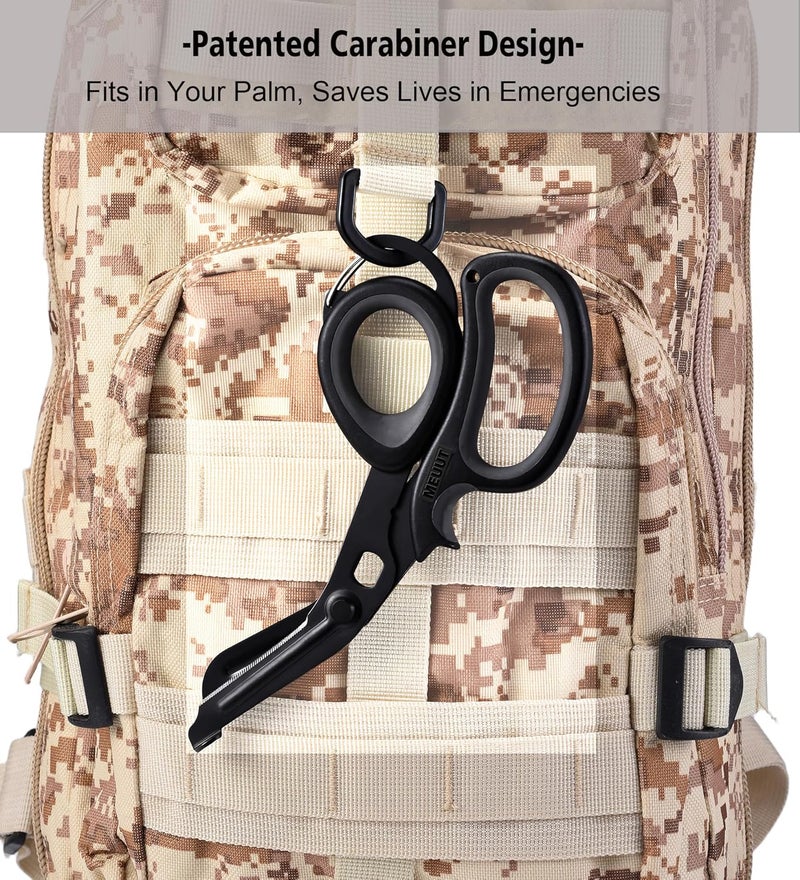 MEUUT 2 Pack Medical Scissors Trauma Shears with Carabiner design for left and right hand, 7.5" Fluoride Coated Non-stick Blades Bandage Scissor for Nurses, EMT, Household, outdoors - Image 4
